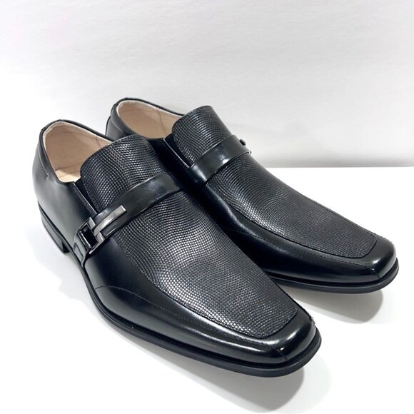 STACY ADAMS Beau Bit Perforated Loafer Mens Shoes Black/ Noir US 10.5W. - No Box - Picture 1 of 10